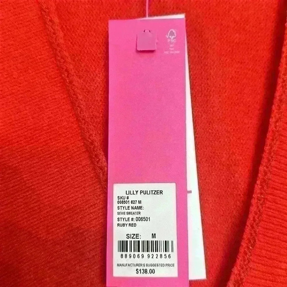 NWT Lilly Pulitzer Sevie Sweater Ruby Red size Medium item# 2Q - Picture 5 of 12